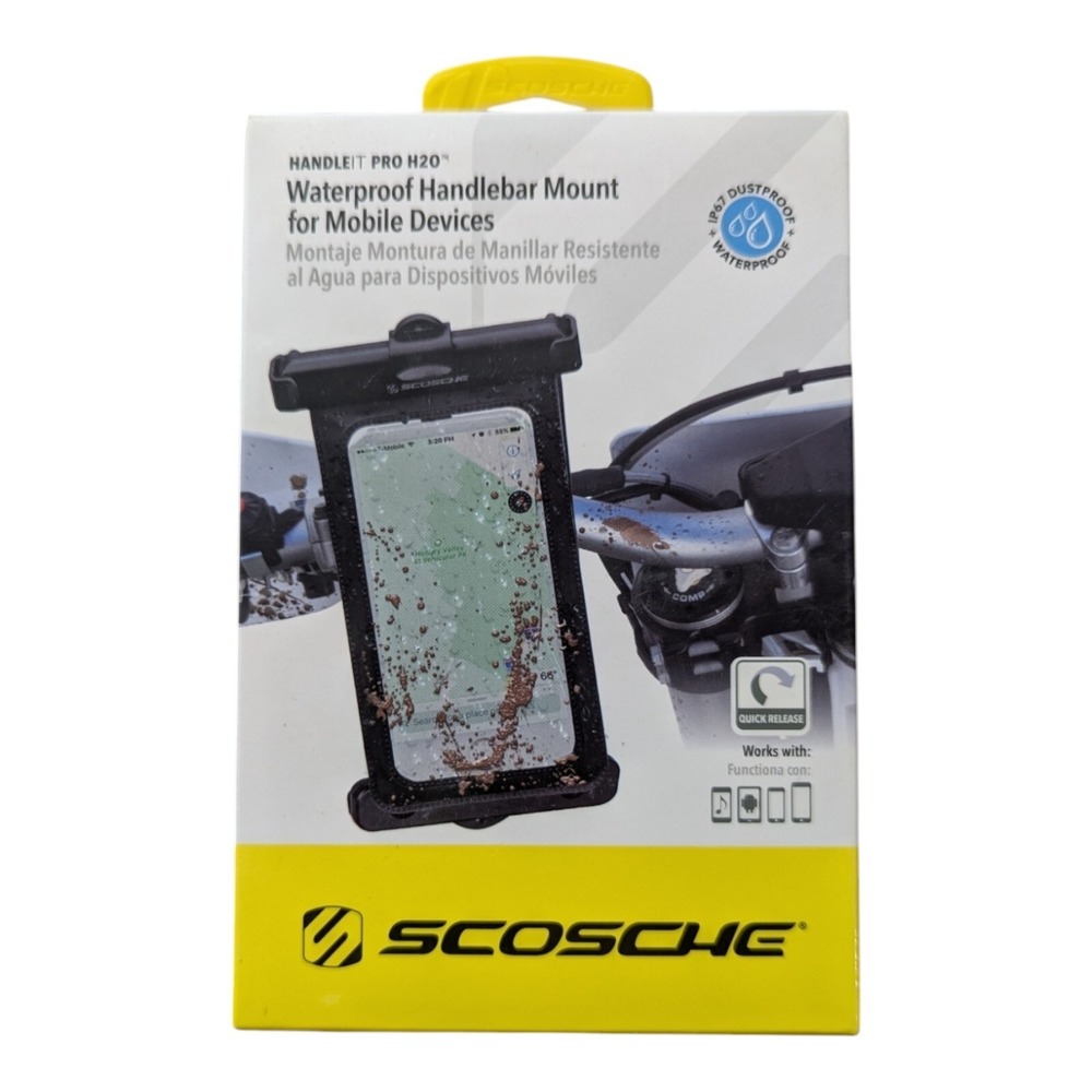 F2. Scosche HandleIt PRO H2O Waterproof Handlebar Mount for Mobile Devices
